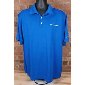 Nike Golf Polo Shirt Mens 2XLT Blue Honda Dri-Fit Performance Logo